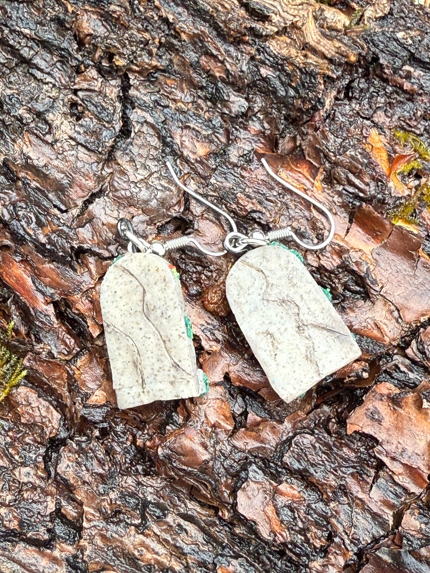 RIP and GAF Tombstone Dangle Earrings