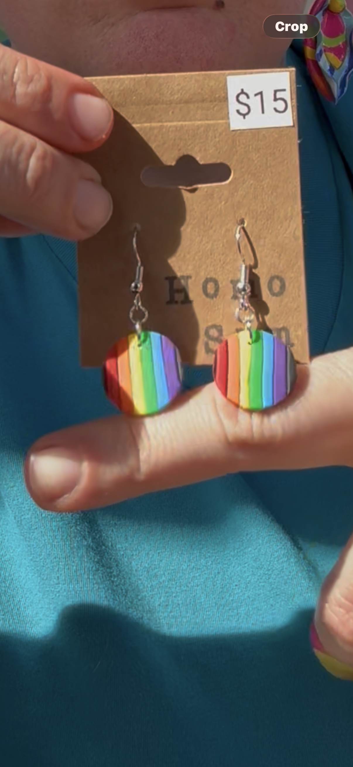 Rainbow Circle Dangle Earrings