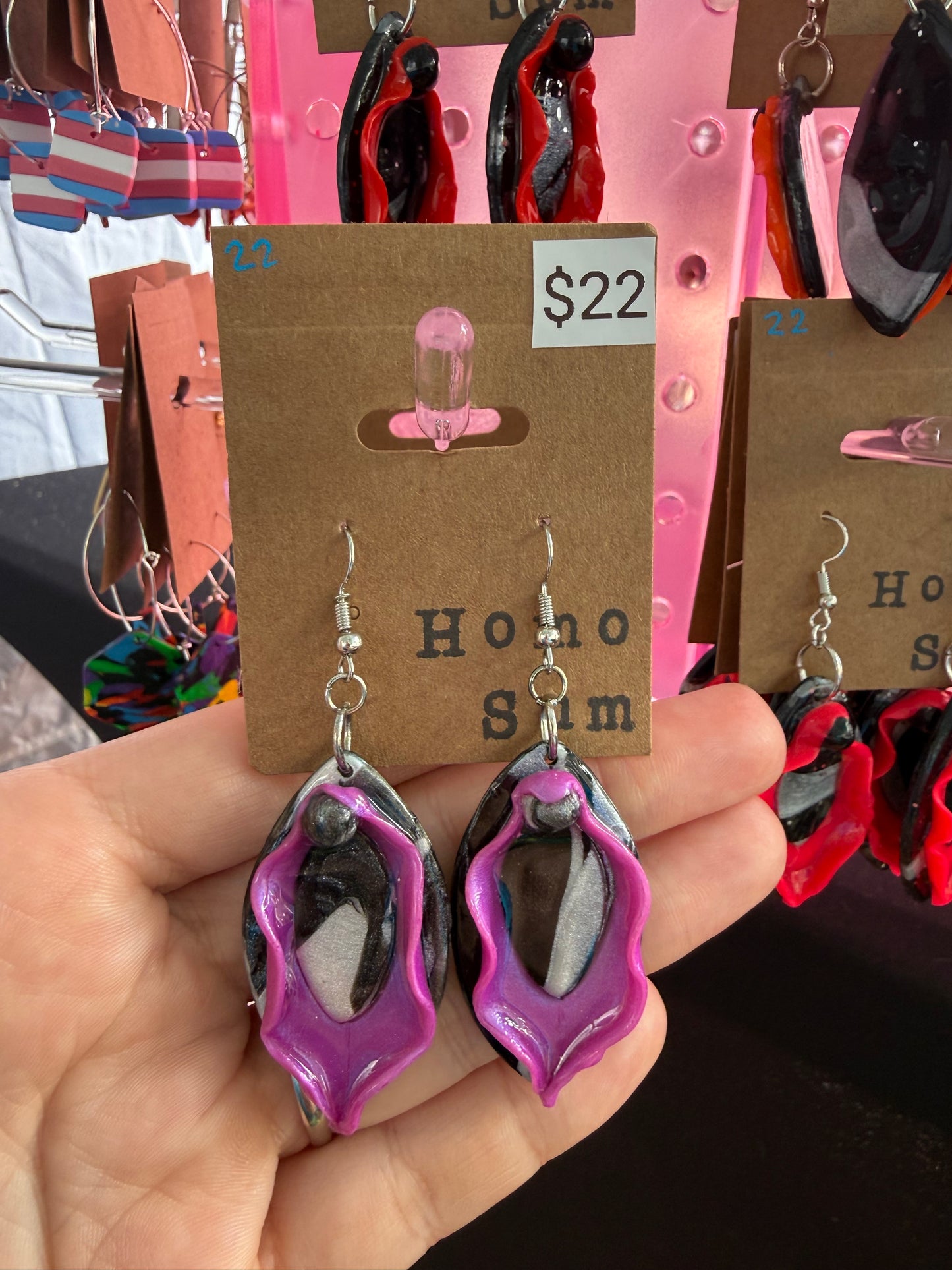 Colorful Vulva Earrings