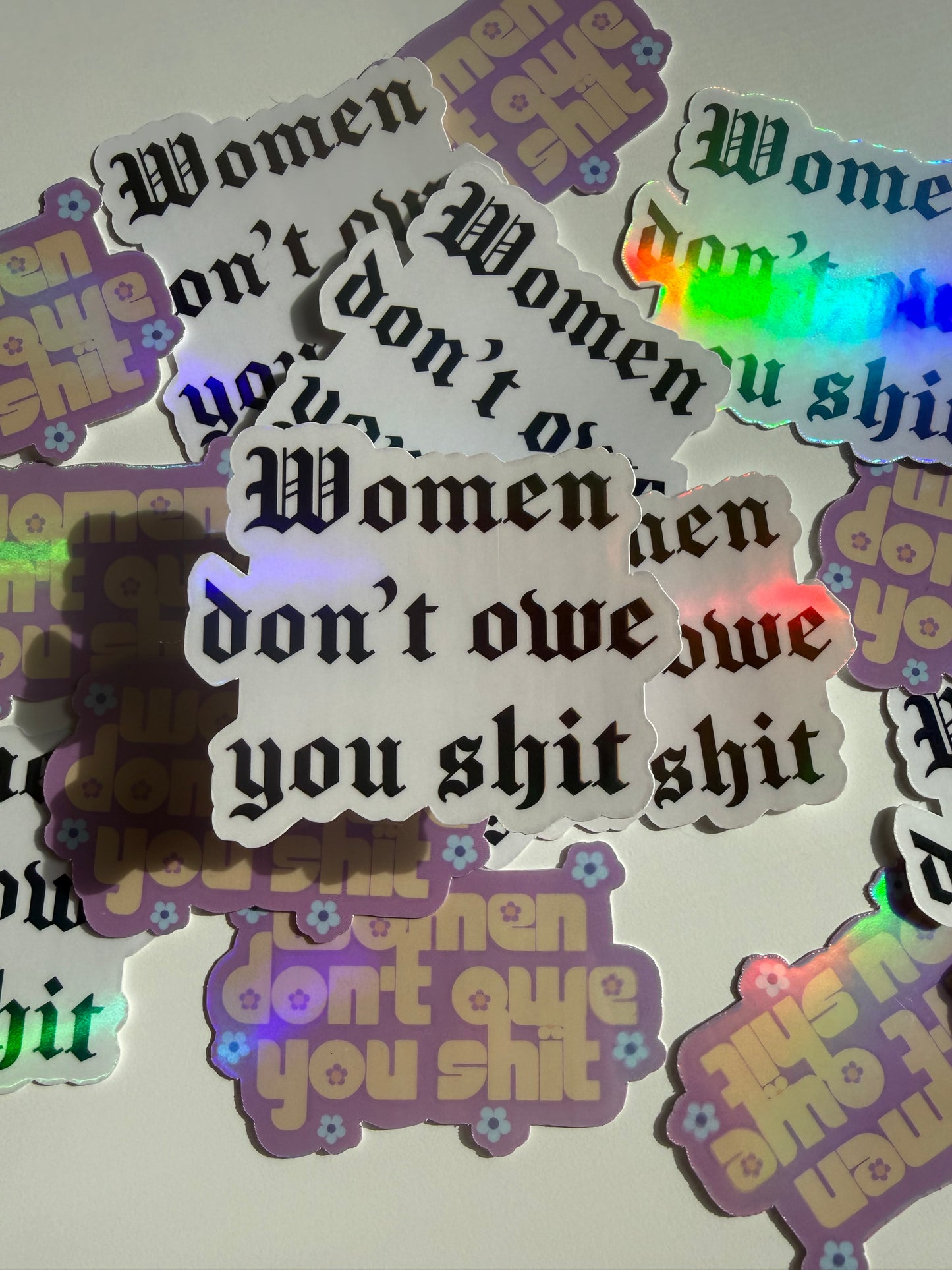 Women Don't Owe You Shit Water Bottle Sticker