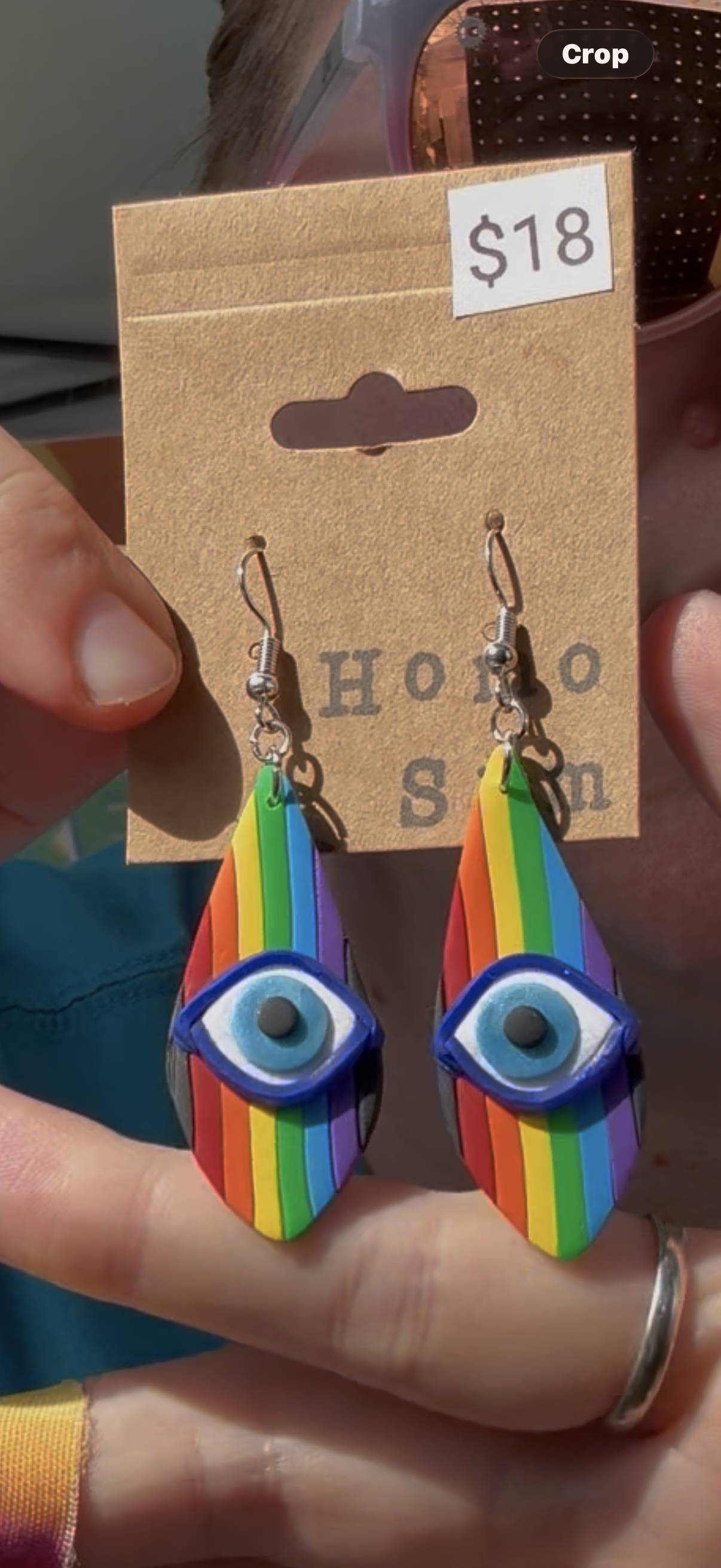 Evil Eye Rainbow Dangle Earrings