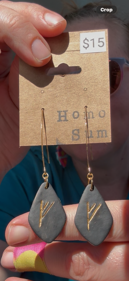 Elder Futhark Dangle Earrings