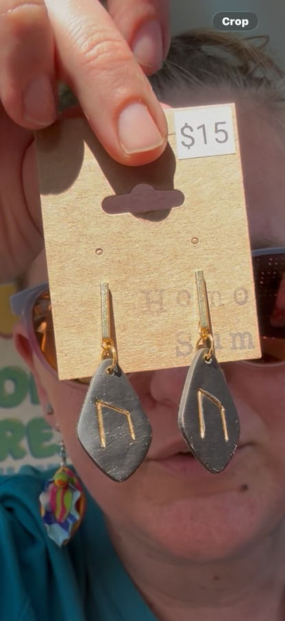 Elder Futhark Dangle Earrings